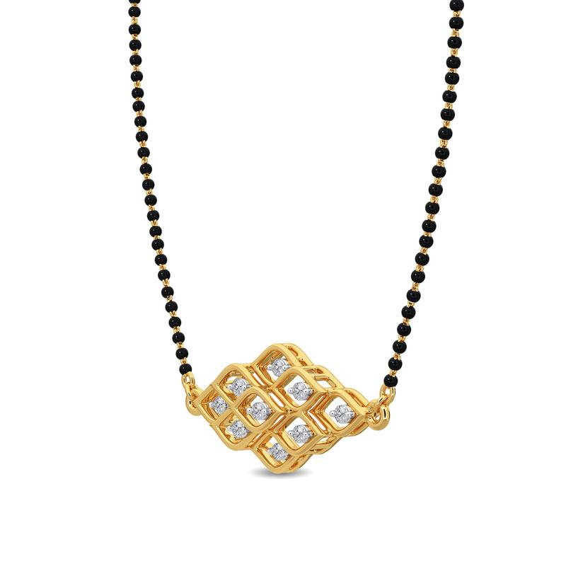 Kisna 14K Yellow Si Diamond Gold Mangalsutra For Women | Anaka