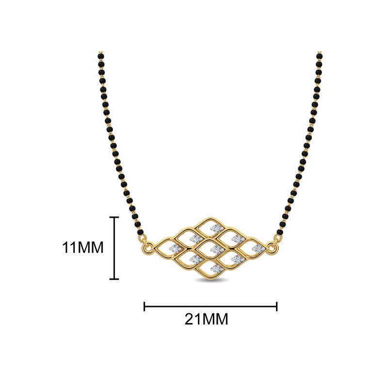 Kisna 14K Yellow Si Diamond Gold Mangalsutra For Women | Anaka