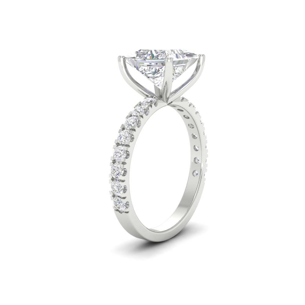 3Ct Princess Cut Moissanite Women Engagement Ring 14K Gold Plated : FJ_002