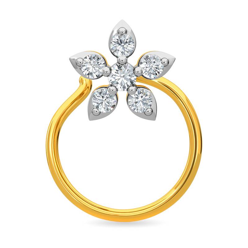 Kisna 14K Yellow Si Diamond Gold Nose Pin For Women | Kriti