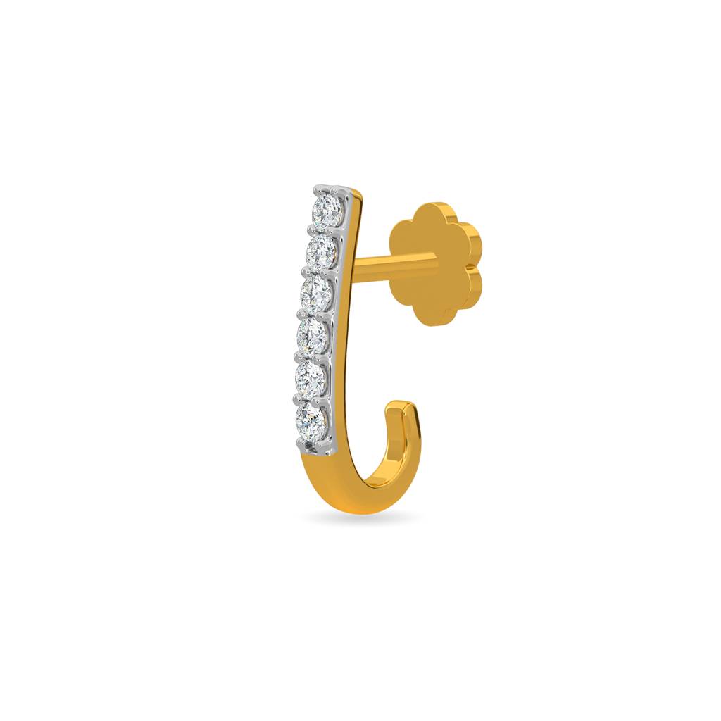 Kisna 14K Yellow Gold Catalin Diamond Nose Pin For Her : W50037