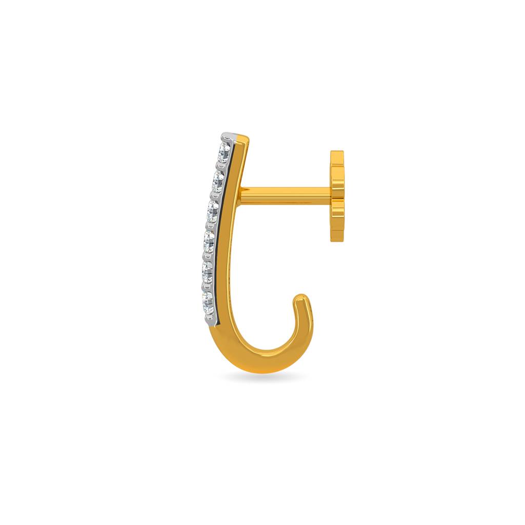 Kisna 14K Yellow Gold Catalin Diamond Nose Pin For Her : W50037