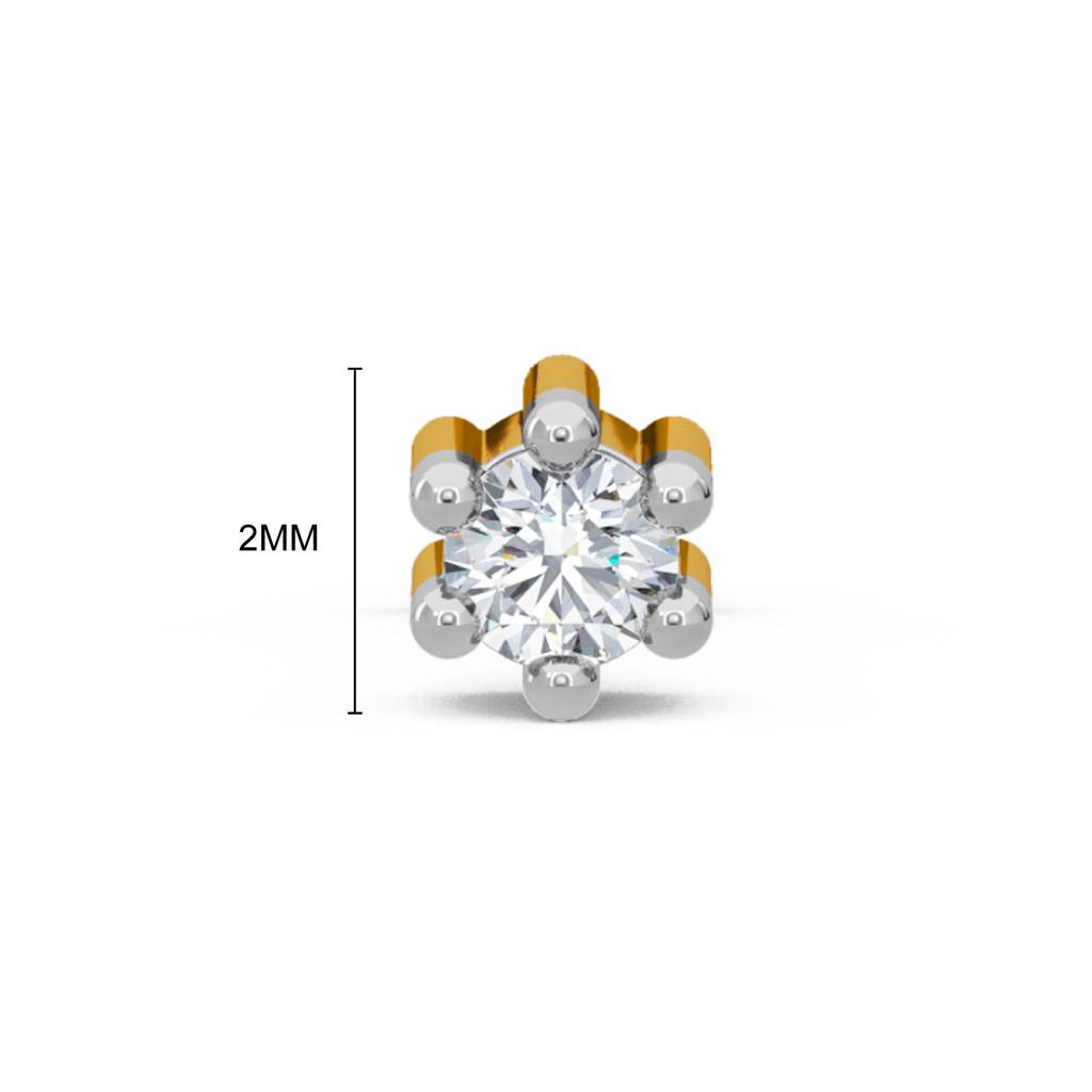 Kisna 14K Yellow Gold Presley Diamond Nose Stud For Her : W50059S