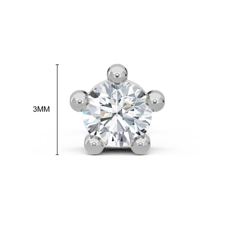 Kisna 14K Yellow Si Diamond Gold Nose Pin For Women | Ruth