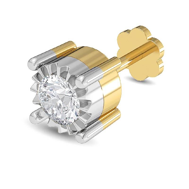Kisna 14K Yellow Si Diamond Gold Nose Pin For Women | Nyla