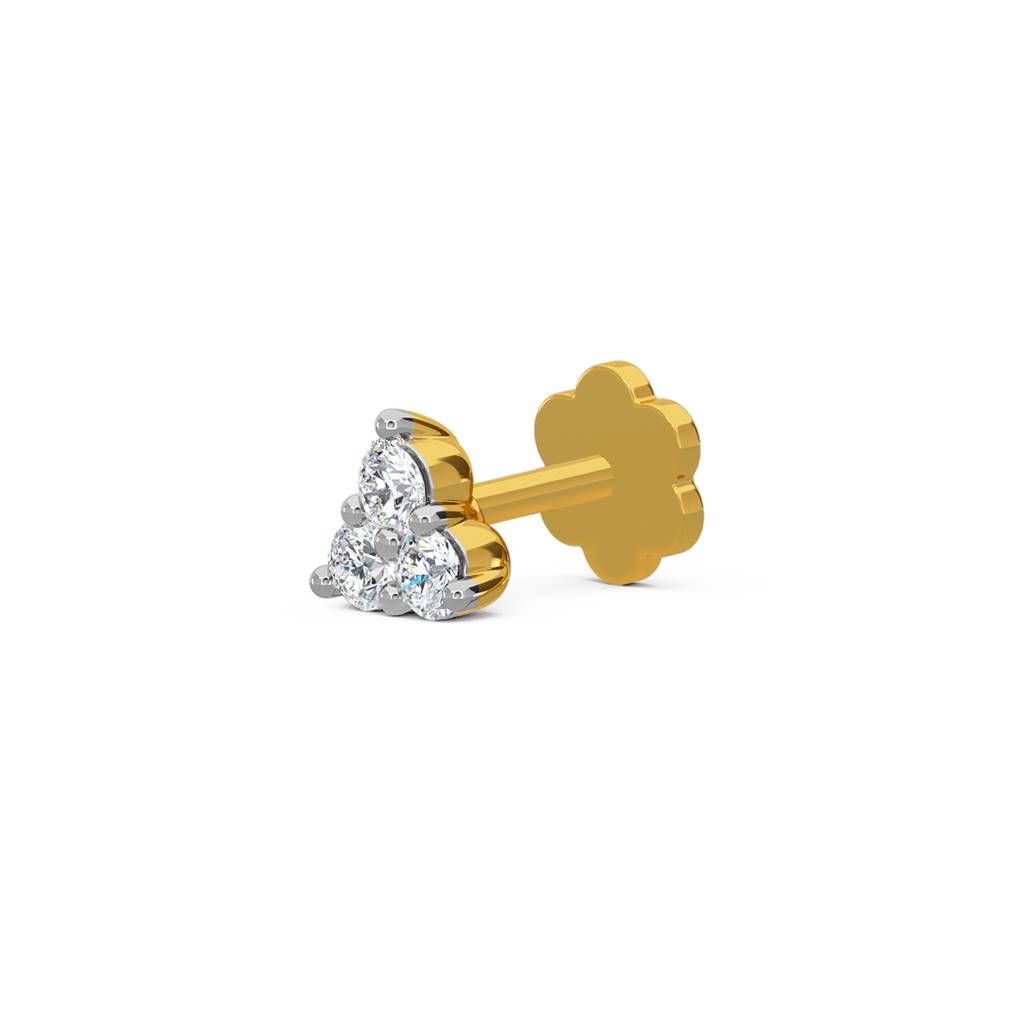 Kisna 14K Yellow Gold Jocelyn Diamond Nose Stud For Her : W50083S