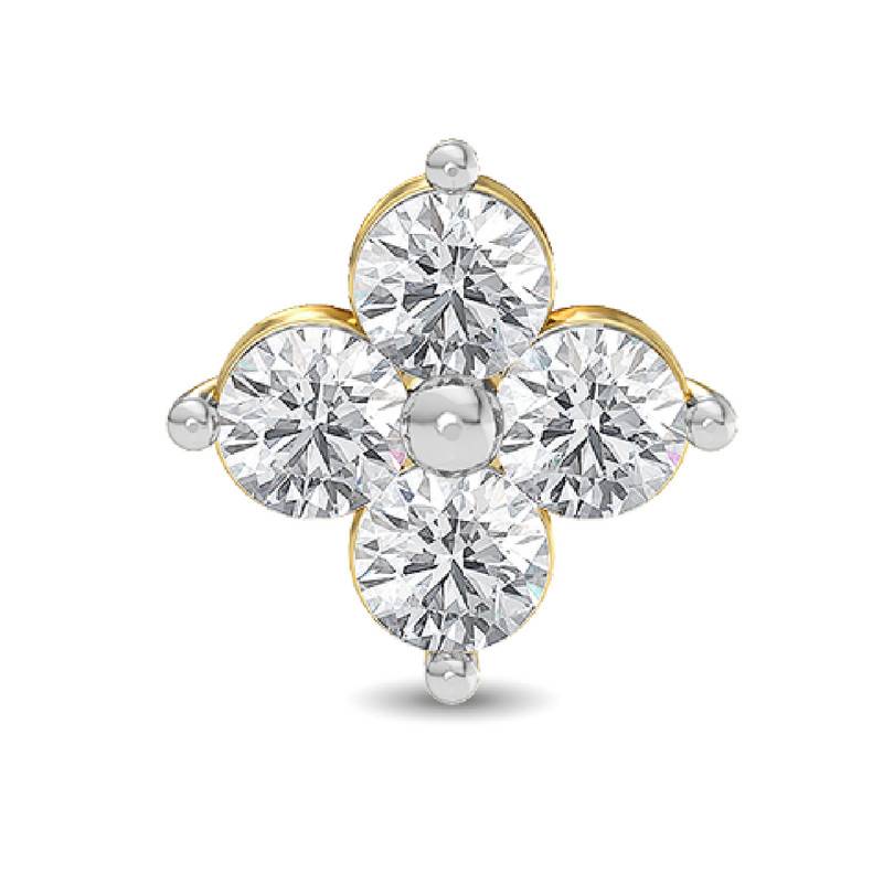Kisna 14K Yellow Si Diamond Gold Nose Pin For Women | Adelaide