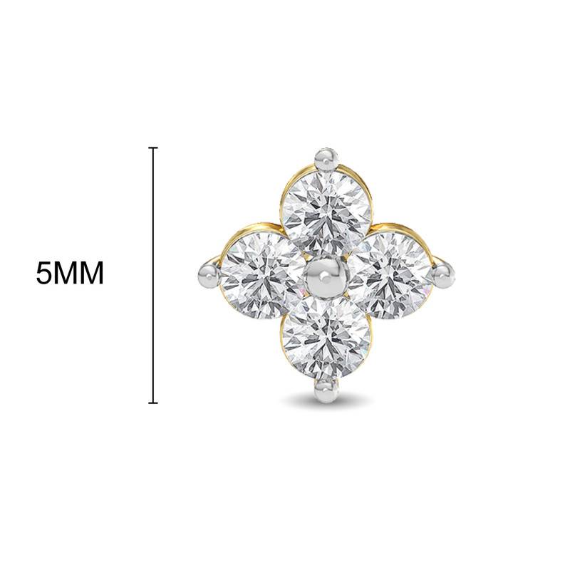 Kisna 14K Yellow Si Diamond Gold Nose Pin For Women | Adelaide
