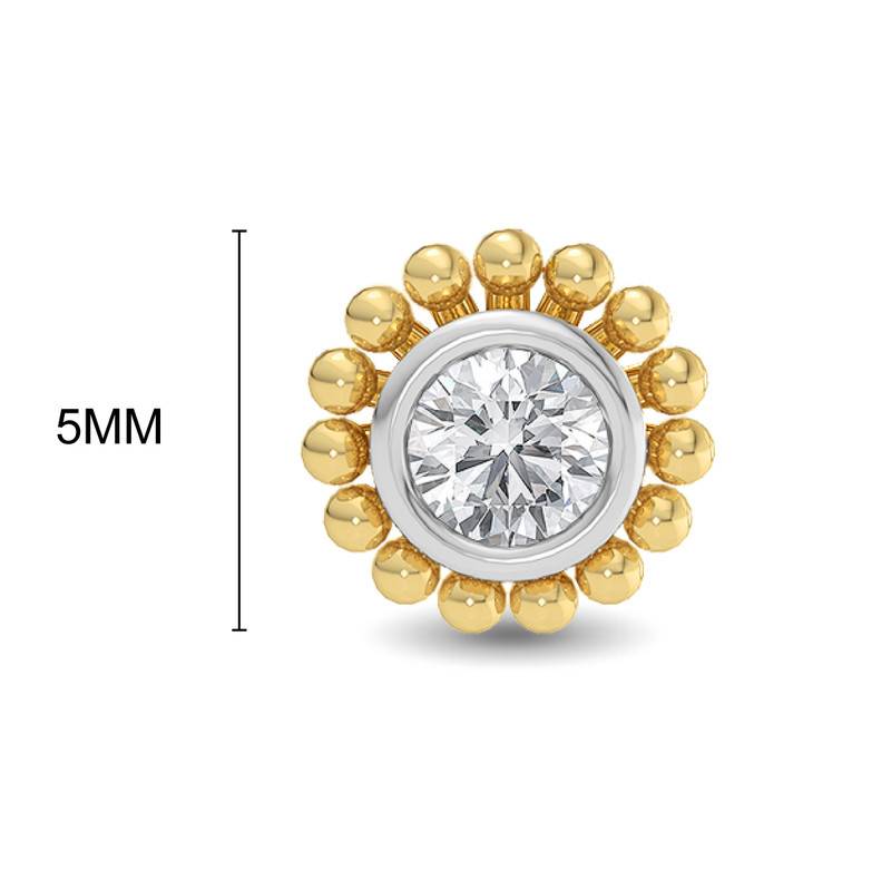 Kisna 14K Yellow Si Diamond Gold Nose Pin For Women | Gracelynn