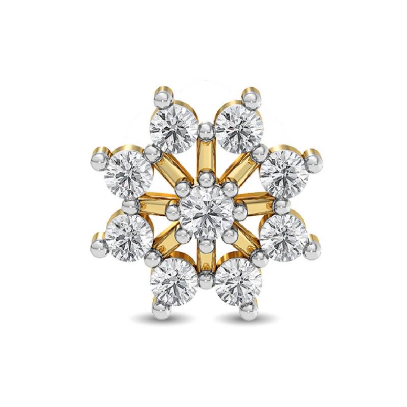 Kisna 14K Yellow Si Diamond Gold Nose Pin For Women | Winter