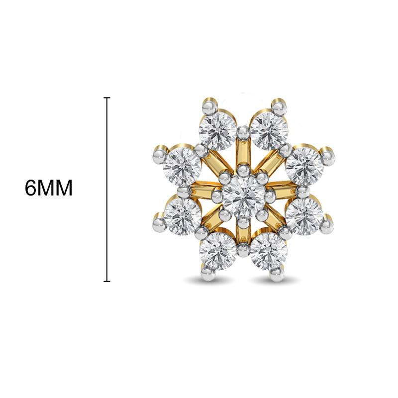 Kisna 14K Yellow Si Diamond Gold Nose Pin For Women | Winter