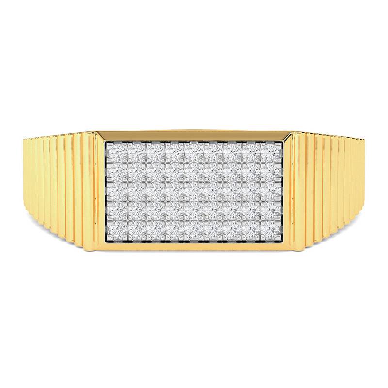 Kisna 14K Yellow Si Diamond Gold Rings For Men | Classic