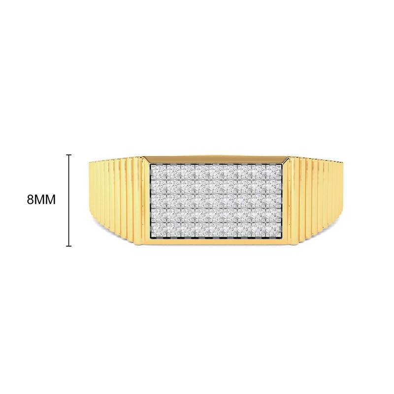 Kisna 14K Yellow Si Diamond Gold Rings For Men | Classic