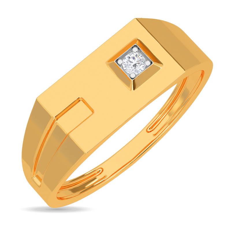 Kisna 14K Yellow Si Diamond Gold Rings For Men | The Confident Male