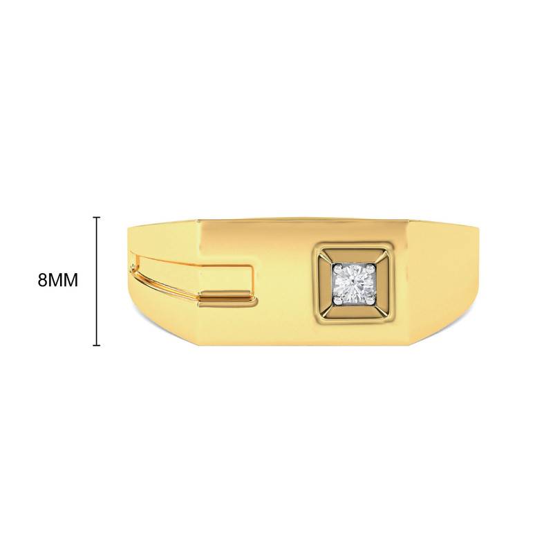 Kisna 14K Yellow Si Diamond Gold Rings For Men | The Confident Male