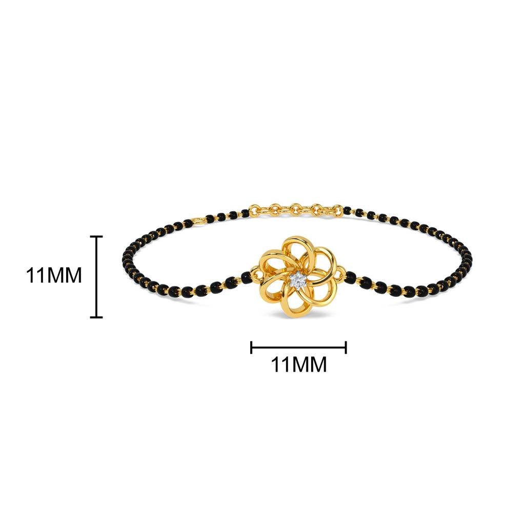 Kisna 14K Yellow Gold Acacia Diamond Mangalsutra Bracelet : W70059