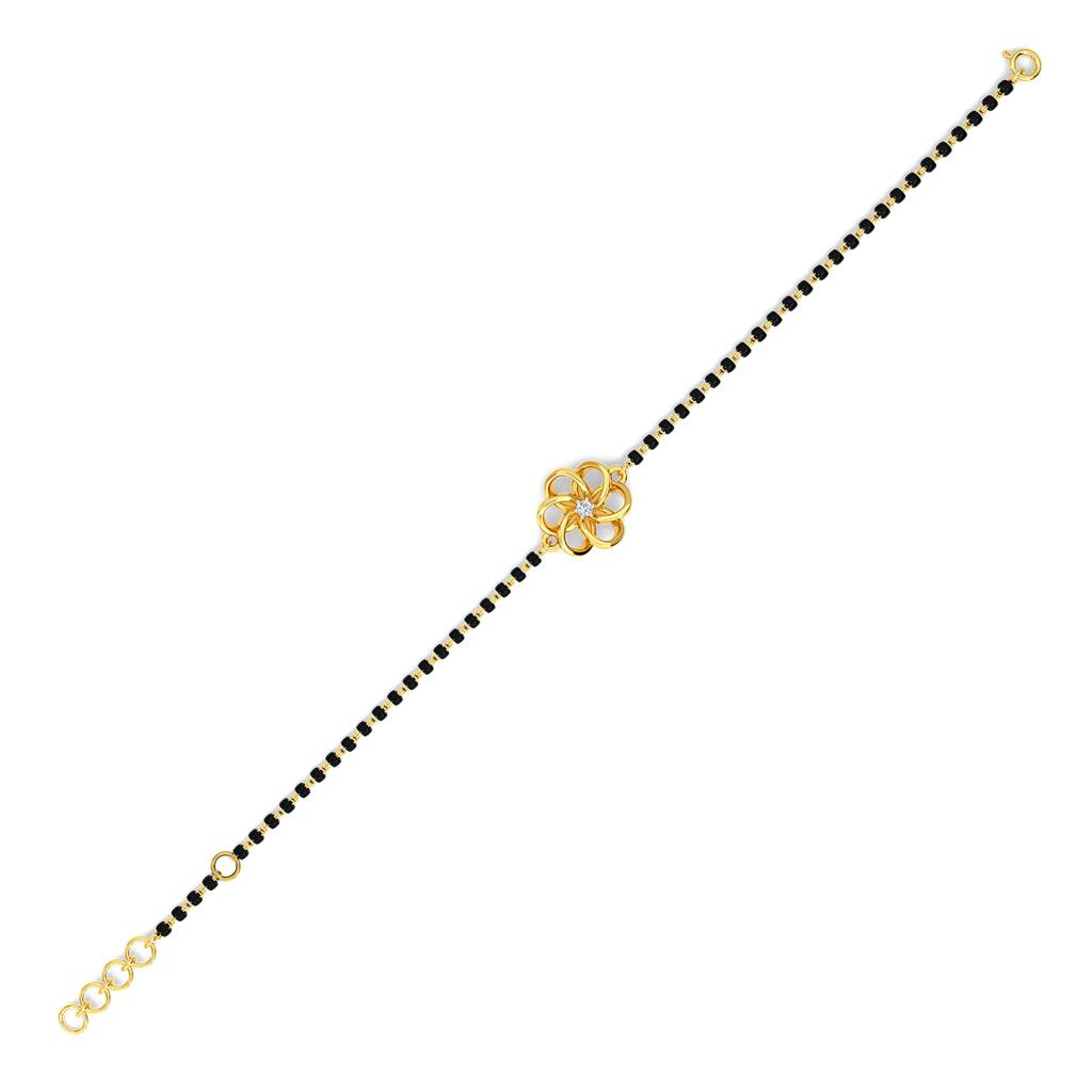 Kisna 14K Yellow Gold Acacia Diamond Mangalsutra Bracelet : W70059