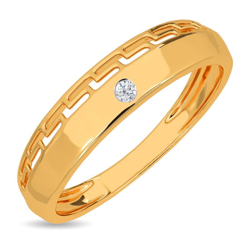 Kisna 14K Yellow Si Diamond Gold Rings For Men | Dhruv