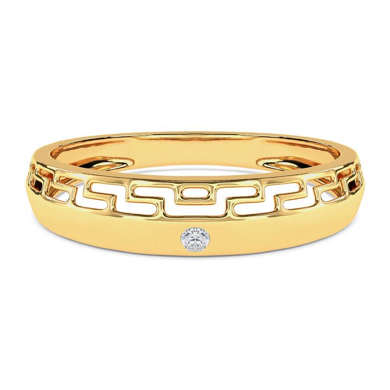 Kisna 14K Yellow Si Diamond Gold Rings For Men | Dhruv