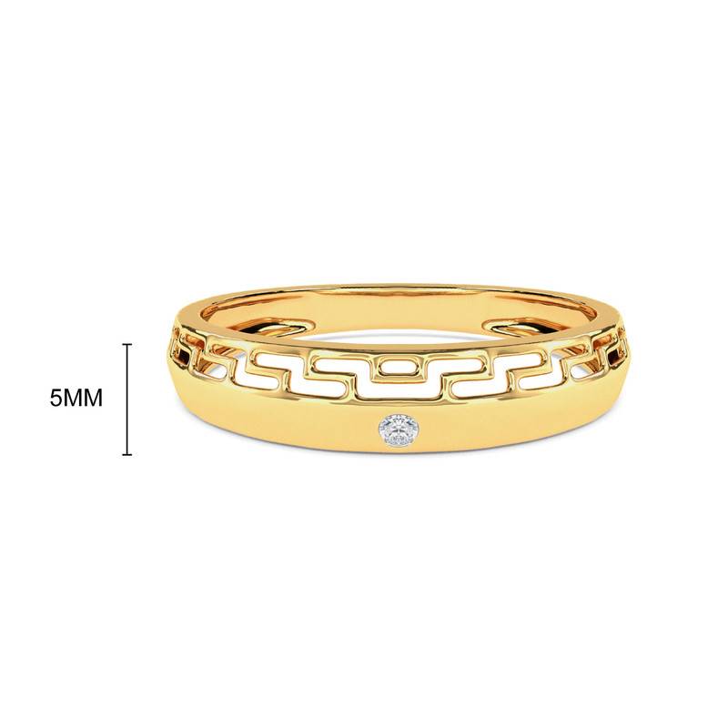 Kisna 14K Yellow Si Diamond Gold Rings For Men | Dhruv