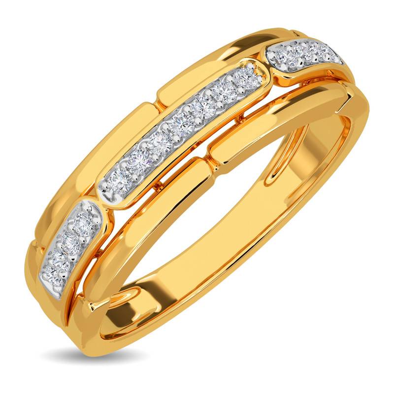 Kisna 14K Yellow Si Diamond Gold Rings For Men | Julian