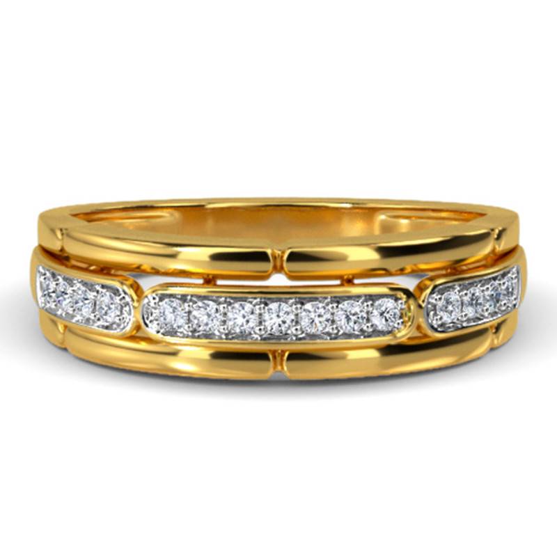 Kisna 14K Yellow Si Diamond Gold Rings For Men | Julian