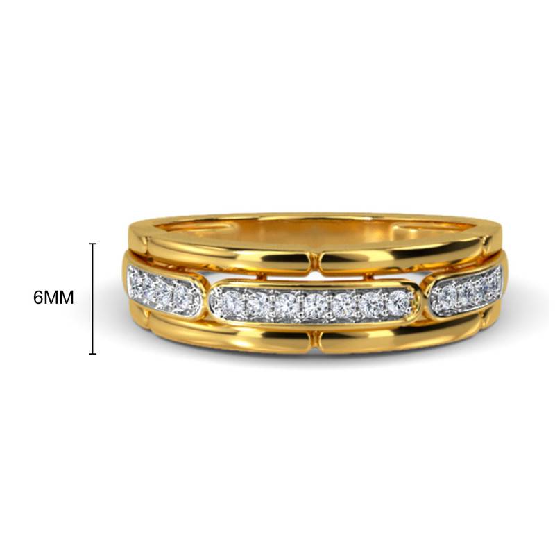 Kisna 14K Yellow Si Diamond Gold Rings For Men | Julian