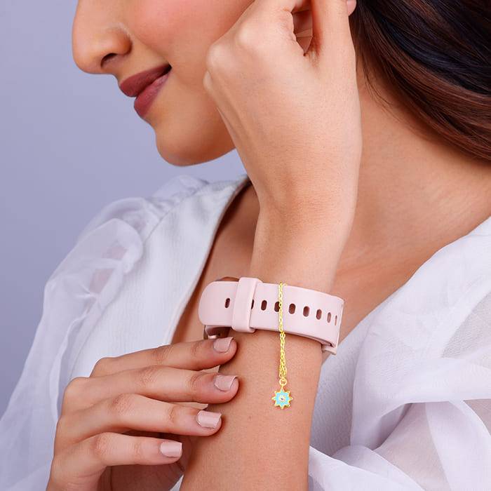 Giva 925 Sterling Silver Golden Octashine Star Watch Charm - Fits In Bracelet, Pendant And : WC010