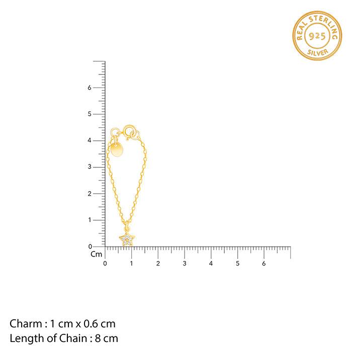 Giva 925 Golden Star Delight Watch Charm - Without Chain, Fits In Bracelet, Pendant And Necklace | Gifts For W : WC018