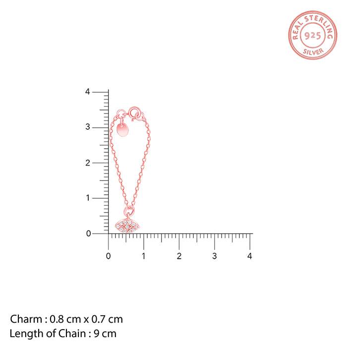 Giva 925 Rose Gold Evil Eye Charm - Without Chain, Fits In Bracelet, Pendant And Necklace | Gifts Fo : WC019