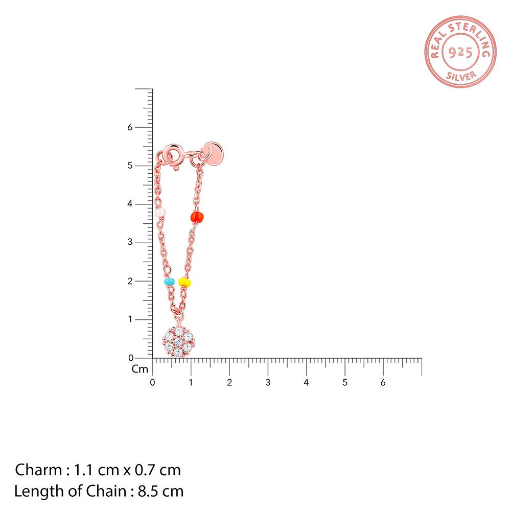 925 Silver Rose Gold Dahlia Watch Charm,Adjustable : WC028
