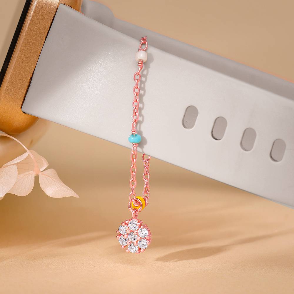925 Silver Rose Gold Dahlia Watch Charm,Adjustable : WC028