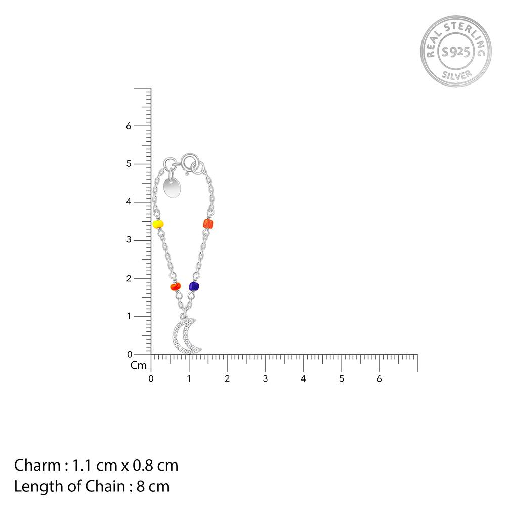 Giva 925 Silver Sparkling Moon Watch Charm,Adjustable : WC030