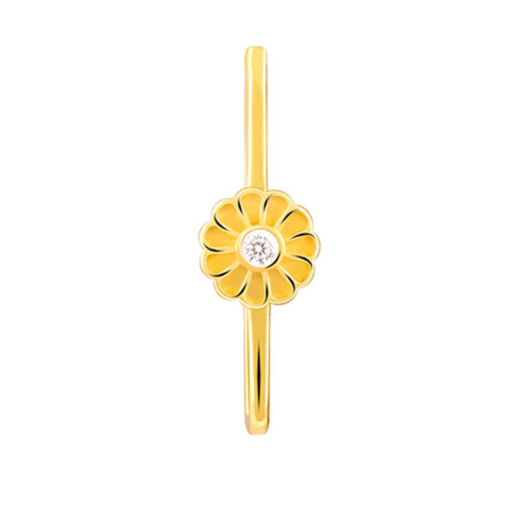 925 Silver Golden Zirconia Sunflower Watch Band : WC037