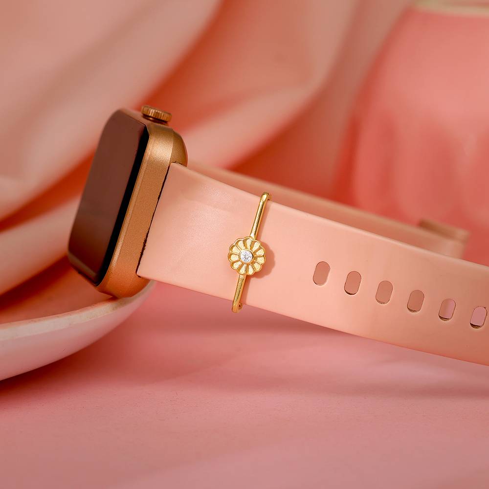 925 Silver Golden Zirconia Sunflower Watch Band : WC037