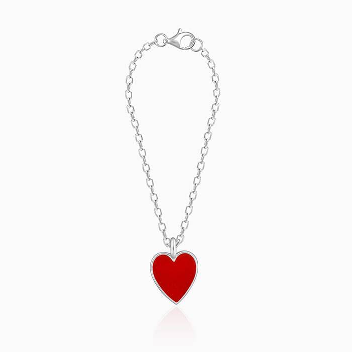 Giva 925 Sterling Silver Red Heart Watch Charm -Without Chain, Fits In Watch Charm,Adjusta : WC03