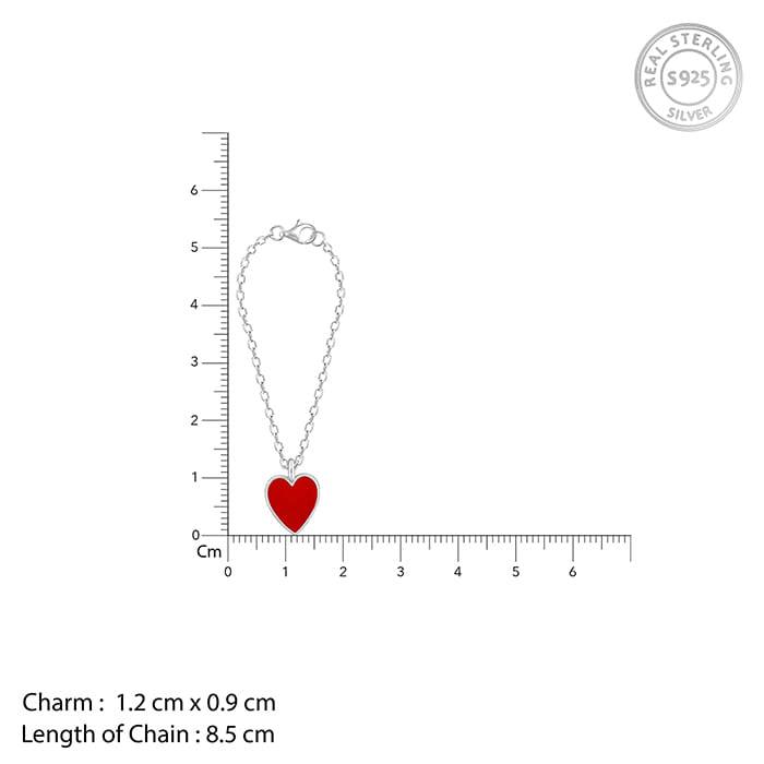 Giva 925 Sterling Silver Red Heart Watch Charm -Without Chain, Fits In Watch Charm,Adjusta : WC03