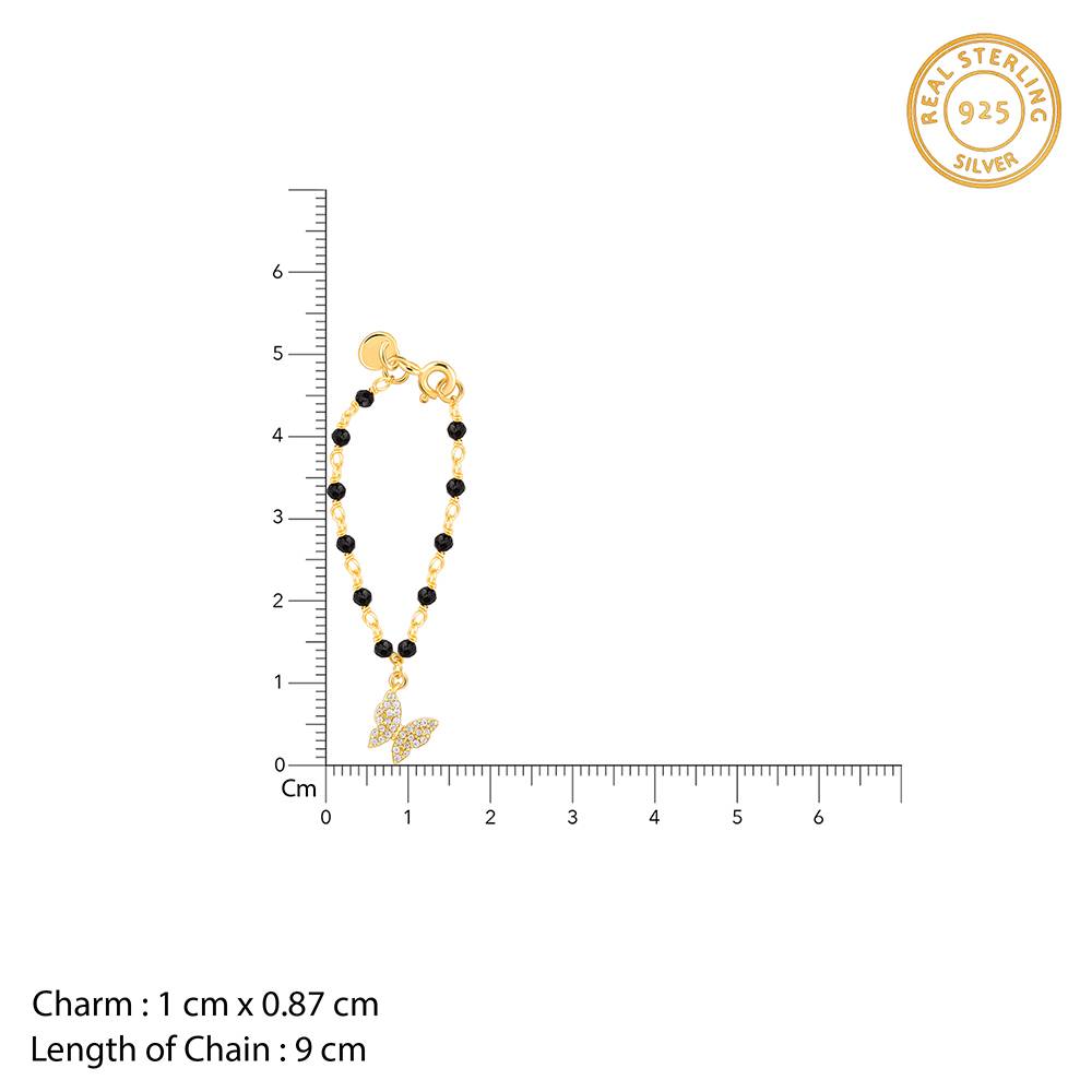 925 Silver Golden Sparkling Flutter Watch Charm,Adjustable : WC041