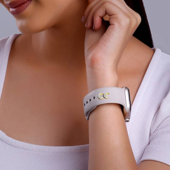 Giva 925 Silver Golden Crescent Moon Watch Pins,Adjustable | Gifts For Women And Girls | W : WC045WC045