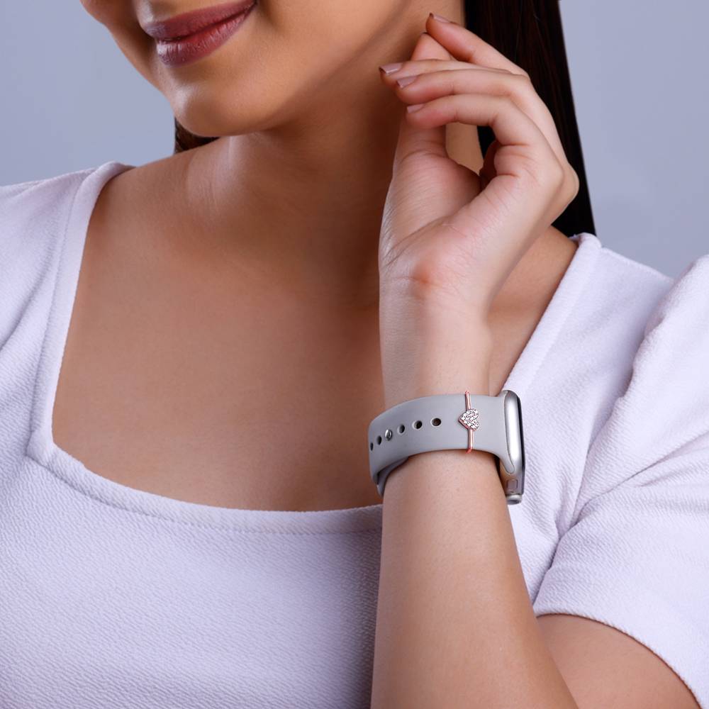 Giva 925 Silver Rose Gold Love Watch Band,Adjustable : WC048