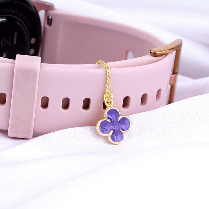 Giva 925 Sterling Silver Golden Clover Watch Charm -Without Chain, Fits In Watch Charm,Adj : WC05