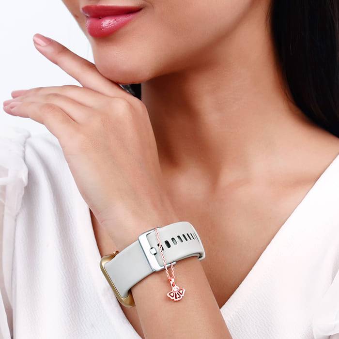 Giva 925 Sterling Silver Bhumi Rose Gold Eye Bright Watch Charm- Without Chain, Fits In Br : WC06