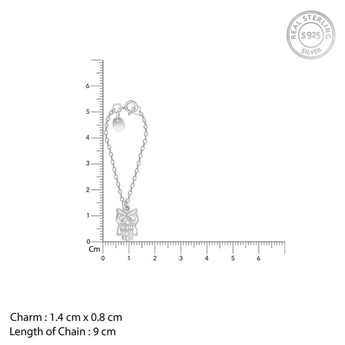 Giva 925 Silver Curious Owl Watch Charm - Without Chain, Fits In Bracelet, Pendant And Necklace | Gi : WC09