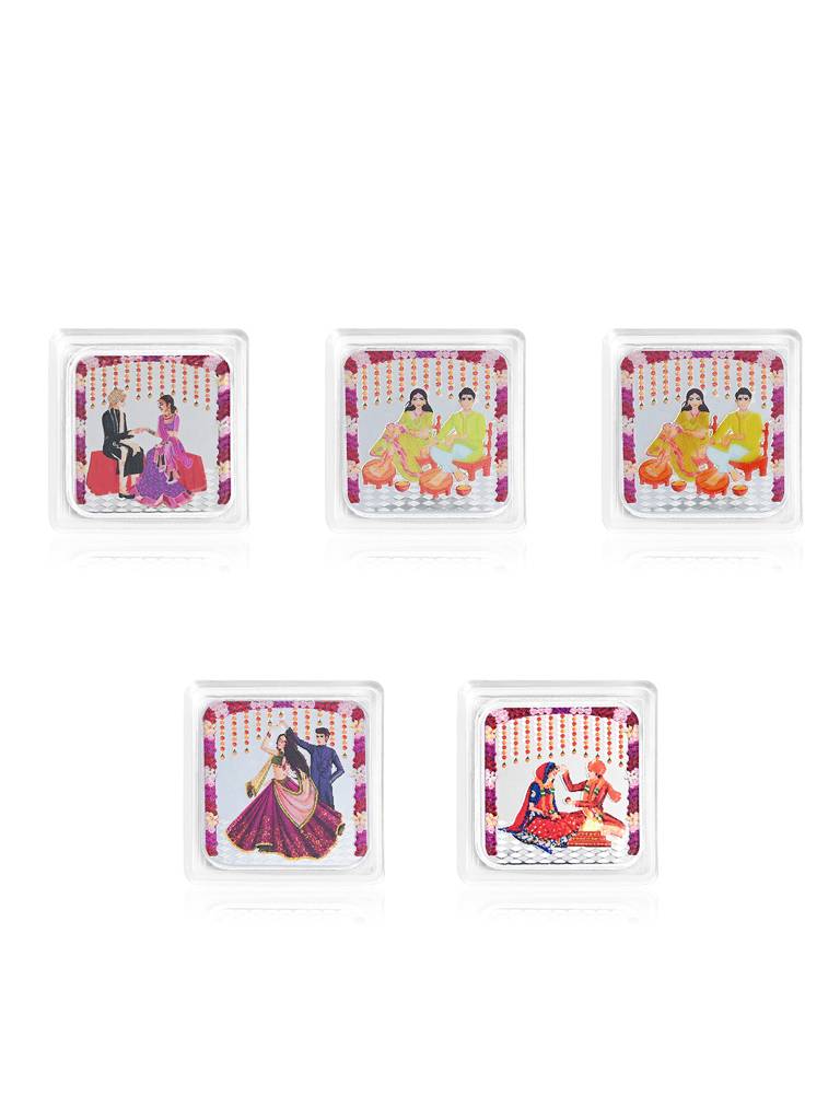 Rasam-Riwaaz 999 Silver Coin Gift Box (5 Coins) : WCB16