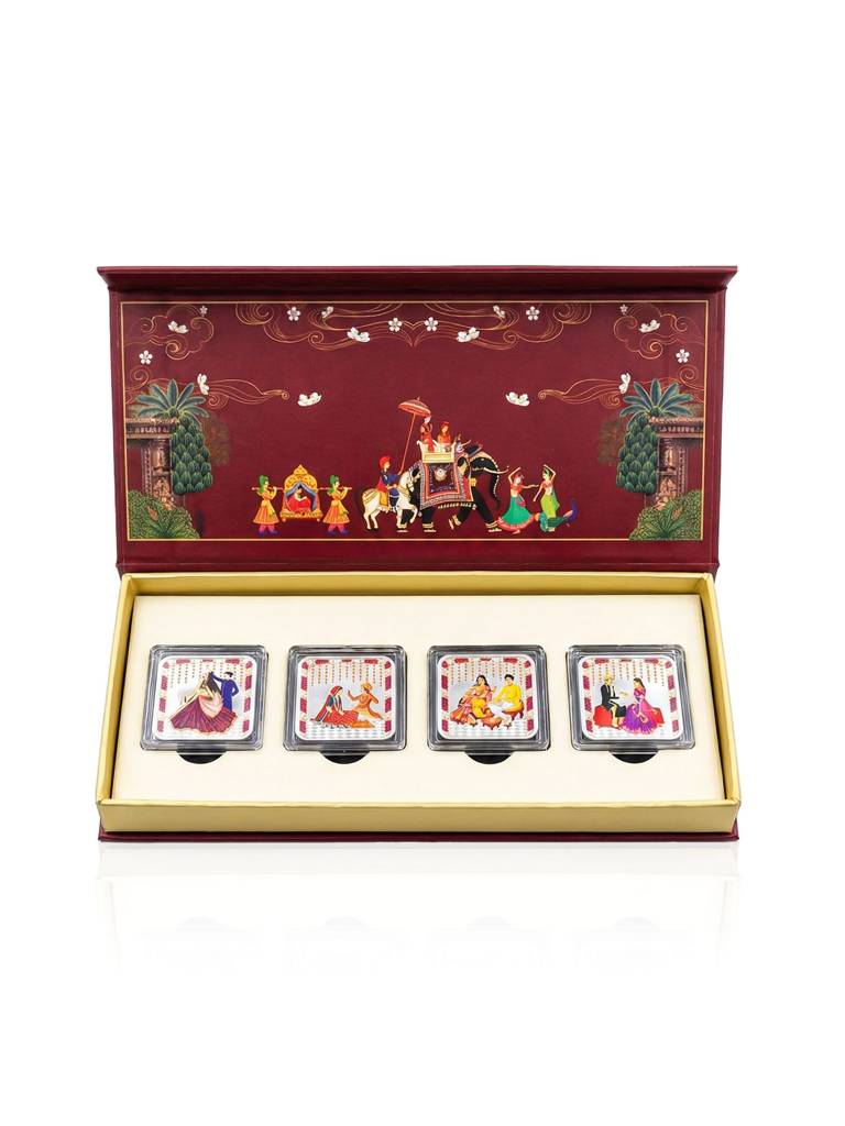 Wedding Ritual 999 Silver Coin Box (4 Coins) : WCB65