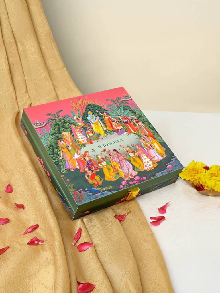 Divine Musical Raas Leela 999 Silver Coin Box (5 Coins) : WCB70