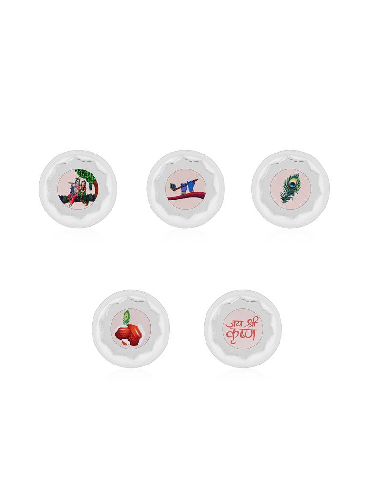 Divine Musical Raas Leela 999 Silver Coin Box (5 Coins) : WCB70