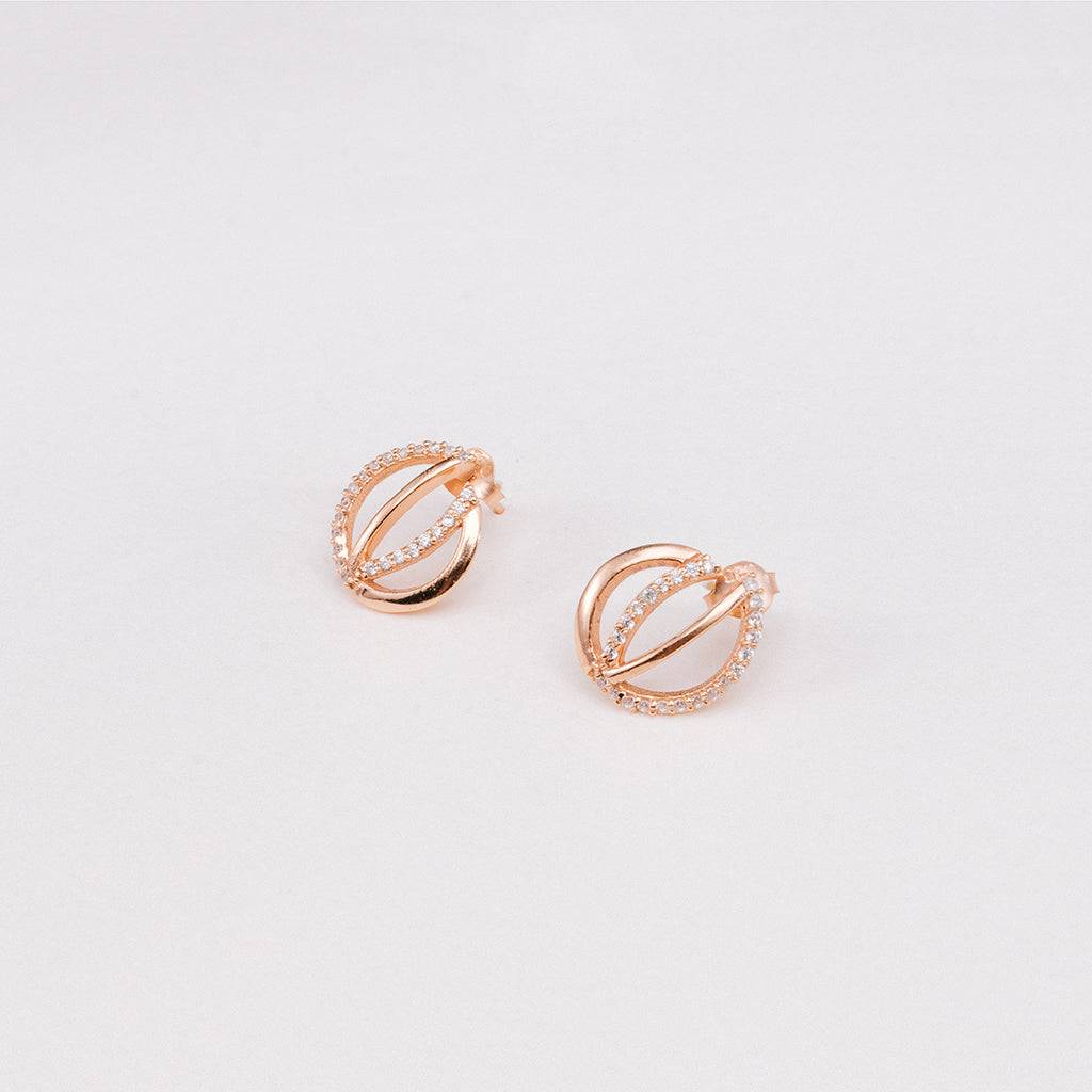Twin Motif Stud Earrings