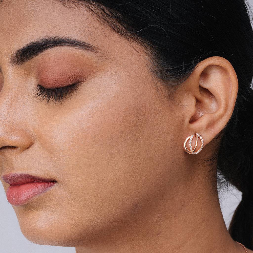 Twin Motif Stud Earrings