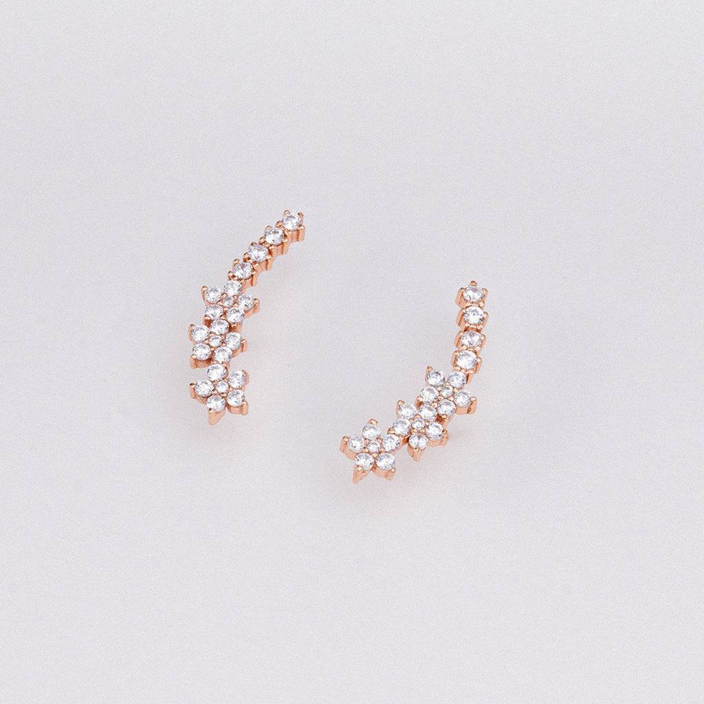 Floral Crawl-Up Earrings